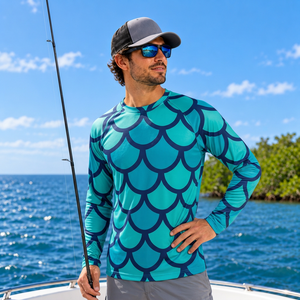 Camisa de pesca personalizada de poliéster y spandex de 200 g/m², camisa de pesca con protección UV, ropa deportiva de pesca para tiendas de artículos deportivos - Product Image 2