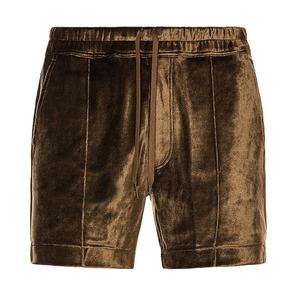 Pantalon court unisexe en velours 100% polyester Short streetwear décontracté à motif uni imprimé logo personnalisé avec logo - Product Image 3