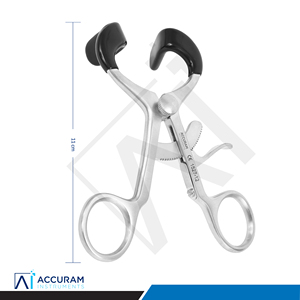 เครื่องมือถ่างปาก Accuram แบบมีตัวล็อค ขนาด 11 ซม. ทำจากสแตนเลสสตีล สำหรับเด็ก ใช้ในงานผ่าตัดช่องปาก ทันตกรรม หู คอ จมูก ได้รับมาตรฐาน CE ออกแบบตามหลักสรีรศาสตร์ - Product Image 5