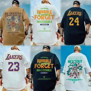 100% Tinh Khiết Cotton Dệt Kim T-Shirt Mù<span class=keywords><strong>a</strong></span> Hè Mới Người Đàn Ông Giản Dị Củ<span class=keywords><strong>a</strong></span> & Phụ Nữ Ngắn Tay Quá Khổ Áo Sơ Mi Với Tùy Chỉnh Thương Hiệu Mô hình - Product Image 2