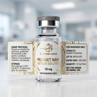 Étiquettes holographiques autocollantes étanches pour flacons de peptides 3ml 5ml 10ml, pour poudres cosmétiques et flacons de laboratoire – Vente directe usine