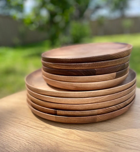 Plato de madera para comedor de la mejor calidad, 12 piezas en diferentes tamaños, plato de madera para boda hecho a medida, gran oferta. - Product Image 1