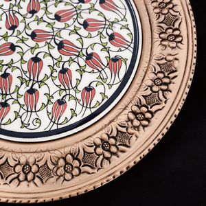Wholesale <b>Antique</b> Moroccan Metal Serving Trays Hand Carved Flower Design Dishwasher <b>Safe</b> Eco-Friendly Decorative Home Decor - Product Image 6