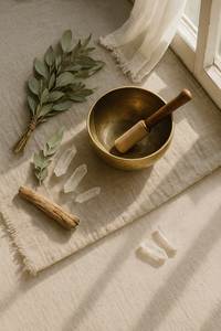Instrument de prière bouddhiste tibétain, bol chantant fabriqué en laiton pur pour la guérison holistique et la méditation - Product Image 5