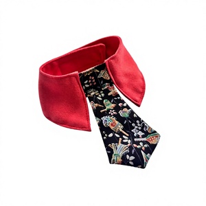 Corbata de Seda Premium para Perro, Técnica Tango-Chirimen, Tejido Texturizado de Alta Gama, Disponible en Negro y Rojo (S) (M) (L) (XL) - Product Image 1