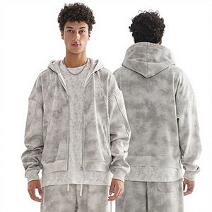 <b>Men's</b> 100% Cotton <b>Pullover</b> Fleece Sweatshirt Eco-Friendly 300g Regular Fit Hooded <b>Jacket</b> for Winter Casual Wear - Product Image 1