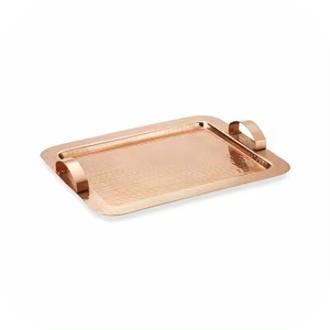 Bandeja de Metal Rectangular Brillante y Pulida para Exhibición, Bandeja de Metal para Servir Alimentos, Frutas, Verduras, Decoración, Vajilla, Bandejas de Metal Hechas a Mano - Product Image 3