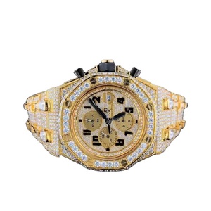 Reloj de Lujo para Hombre con Diamantes de Moissanita Mecánicos, Bisel de Acero Inoxidable, Correa de Cuero, Cristal de Zafiro, Estilo Ejecutivo - Product Image 1