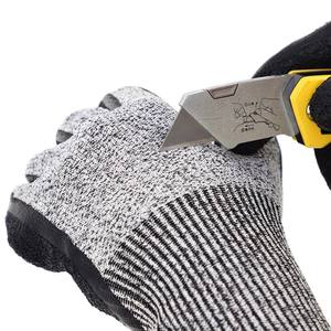 Gants de sécurité unisexes avec résistance à l'abrasion, vêtements de travail en polyester gris et noir - Product Image 3