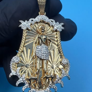 Moissanite Custom Name Pendant Rose Gold Plated 925 Sterling <b>Silver</b> Iced Script Necklace Casual/Sporty Women's Tishya Diamond - Product Image 1