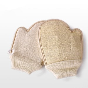 Natural Plant Loofah Exfoliating <b>Bath</b> Gloves For Gentle Deep Cleansing And Sustainable Skincare - Product Image 2