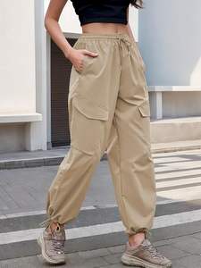 Conjunto de Dos Piezas para Mujer, Pantalones Cortos Bordados, Cintura Alta, Estilo Casual, Multibolsillos, Ropa Urbana - Product Image 3