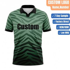 เสื้อโปโลคอกลมแขนสั้นผู้ชาย พิมพ์ลายฟุตบอล ลายทาง สไตล์สตรีท รับสกรีนโลโก้ - Product Image 1