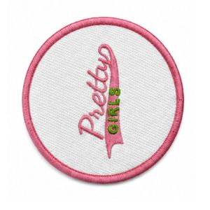 Patch brodé en chenille à motifs floraux rose et vert, badge décoratif en tissu pour vêtements, vestes, sacs et créations artisanales - Product Image 1