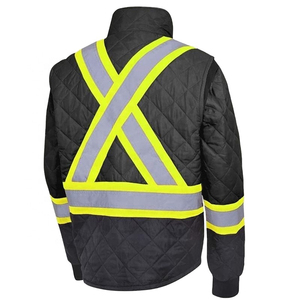 Chaqueta de Seguridad de Alta Visibilidad Clase 2 con Franjas Reflectantes Amarillas y Naranjas, con Bolsillos y Cierre de Cremallera - Product Image 4