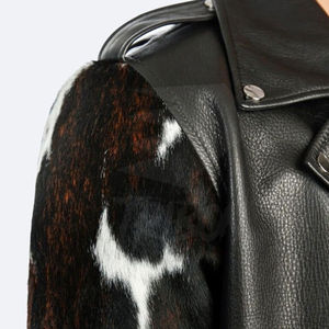 Chaqueta de Cuero con Pelo de Alta Calidad, Diseño Premium, Logotipo Personalizado, Ropa de Cuero con Pelo Genuino, Fabricante Mayorista - Product Image 6
