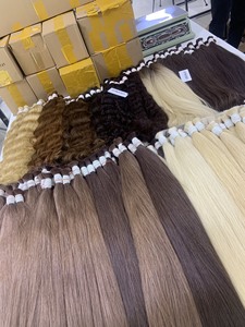 Precio al por mayor Extensiones de cabello a granel Cabello humano Double Drown 100 gramos Colores claros 26 pulgadas - Product Image 5