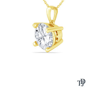 Colgante de oro de 10K con diamante solitario redondo de cuatro puntas (natural), piedras de corte brillante, elegante colgante colgante, mayorista, minorista, OEM - Product Image 6