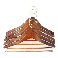 Ensemble de cintres en bois écologiques pour chemises, saris et organisation de la garde-robe, cintres en bois robustes, artisanat en bois