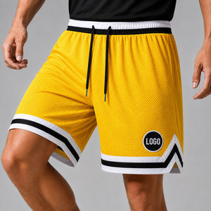 Men's <b>Black</b> Mesh Bermuda Shorts With White Stripe Drawstring Quick Dry Sporty Workout Basketball Shorts - Product Image 5
