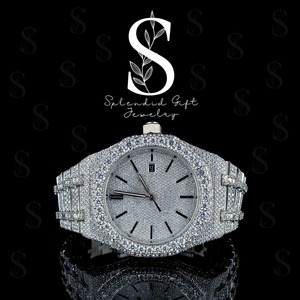 Montre mécanique de luxe style Hip-Hop Iced Out, entièrement incrustée de diamants Moissanite VVS, scintillante pour hommes - Product Image 2