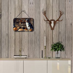 Australian Shepherd Pumpkin Wall Hanging New Multicolor Kitchen <b>Bar</b> Home Decor Aluminum Metal <b>Sign</b> 8HX12W Door Hanging Prints - Product Image 4