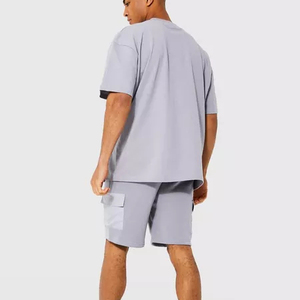 Venta al por mayor ODM/OEM Conjuntos de Shorts Casuales Transpirables de Nueva Llegada, Conjunto de Camiseta de Manga Corta de Color Sólido para Hombre - Product Image 3