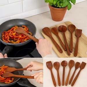 Cuchara para Servir Arroz de Madera WOQI, Utensilio de Cocina Resistente al Calor, Protege las Sartenes - Product Image 3