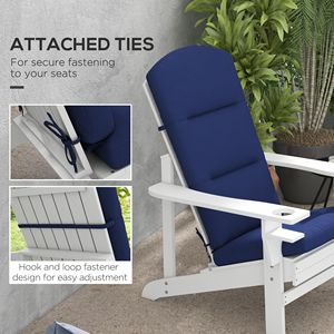 Cojines de repuesto azules para silla Adirondack con lazos para asiento y respaldo - Product Image 6