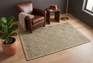 <b>Large</b> Living Room <b>Rug</b> 100% Organic Jute Eco-Friendly Bohemian Style Geometric Pattern Carpet - Product Image 6