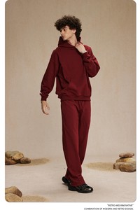 Ensemble de sweat-shirts à capuche surdimensionnés, couleur unie, coton, unisexe, décontracté, streetwear d'automne, manches régulières, design avec poche - Product Image 6