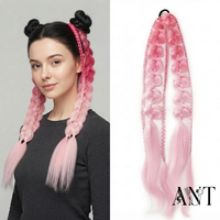 Vente en gros de tresses synthétiques de 24 pouces, queue de cheval, résistantes à la chaleur, couleur ombrée, extensions de cheveux tressés pour femmes, faciles à porter