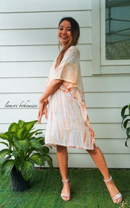 Tie Dye Maxi Dress 100% Cotton Woven Fabric Sleeveless Washable Sweet Style Casual Wear with Rayon Lining - Product Image 4