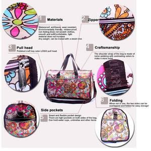 Cute for Leopard Insulated Duffel Bag with Ruffles and Top Handles Portable Polyester Travel - Product Image 5