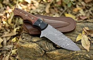 Nuevo Cuchillo Skinner Hecho a Mano de Acero de Damasco de Grado Industrial, Punta Caída, Mango de Madera de Palisandro y Madera Pakka, para Uso Exterior y EDC - Product Image 6