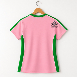 Camiseta HMR Alpha Kapa Personalizada para Mujer, Jersey Griego Bordado |   Camiseta de algodón con cuello redondo y bordado de hermandad griega para mujer - Product Image 3