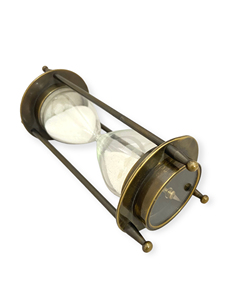 Sablier de luxe en laiton antique avec boussole intégrée et marquages des minutes - Product Image 2