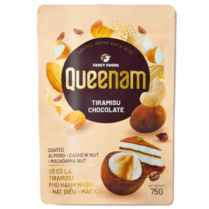 Proveedor de Dulces de Chocolate Dragee con Certificación HALAL, OEM/ODM, Calidad Premium, 75G, Tiramisú con Almendras, Anacardos y Nueces de Macadamia - Product Image 1