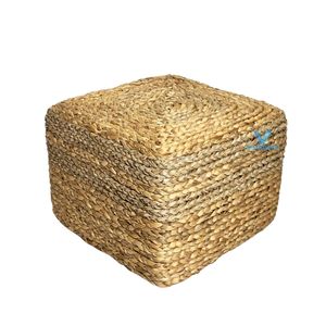 New Collection Water Hyacinth Ottoman Handwoven Pouf Decorative Floor <b>Seat</b> Wholesale OEM Manufacturer - Product Image 4