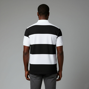 Polo homme de qualité supérieure, respirant, grandes tailles, en coton tricoté, couleur unie, logo personnalisé, séchage rapide, rayé - Product Image 5