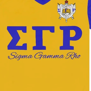 Maillot de baseball Sigma Gamma Rho Sorority à boutons, bleu et jaune, pour femme, avec lettres grecques, chemise de sport, maillot d'équipe athlétique personnalisé - Product Image 5