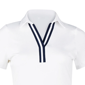 Camiseta de Polo de Golf para Mujer, Corte Holgado, Manga Corta, Transpirable, Color Sólido, Cuello en V, Deportiva, Venta al Por Mayor OEM ODM - Product Image 6