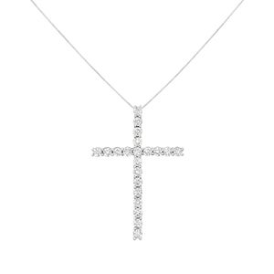 จี้เพชร 4.0 กะรัต รูปทรงกากบาท ขนาด 2-1/4 นิ้ว พร้อมสร้อยคอแบบกล่องยาว 18 นิ้ว เงินแท้ 925 สี I-J ความใส I1-I2 - จี้แฟชั่นสวยงาม แถมฟรี - Product Image 2