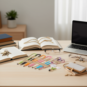 Carrina Fashion Chain Necklace 70Cm <b>Plastic</b> <b>Beaded</b> Multi Color For Glasses And Accessories - Product Image 2