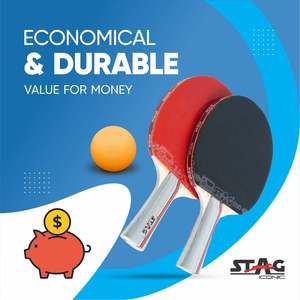 Iconic Victor Professional <b>Table</b> <b>Tennis</b> Playset Stag Iconic Design Wood and Sponge Material for Club Training - Product Image 2