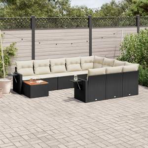 Conjunto de Sofás de Jardín en Negro y Blanco Crema para Muebles de Patio - Product Image 1