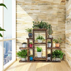 Étagère à fleurs en bois à 6 niveaux, support de présentation de plantes, étagère de rangement pour la maison ou le bureau - Product Image 5