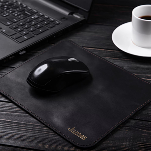 Premium Genuine Leather Mousepad Waterproof Non Slip Laptop Mat Durable Stitched Edge <b>Desk</b> Pad for Home Office LMP-0003 - Product Image 1