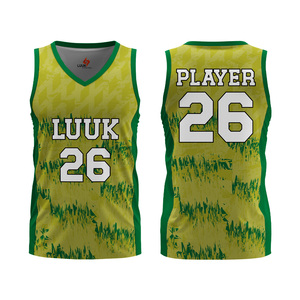 Maillot de basket-ball pour homme LUUK, personnalisé avec logo imprimé sur le devant, respirant, anti-humidité, en mesh, grande taille, sans manches, col en V - Product Image 1