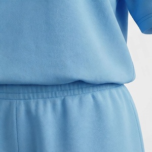 2 Piece High Quality Formal Solid Above Knee Home Wear Suit Short Sleeve T Shirt and Shorts <b>Twin</b> <b>Set</b> for Women - Product Image 5